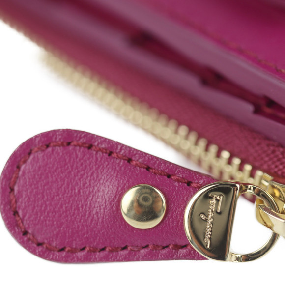 Salvatore Ferragamo Vara Calf Card Case Sangria - Picture 7 of 9